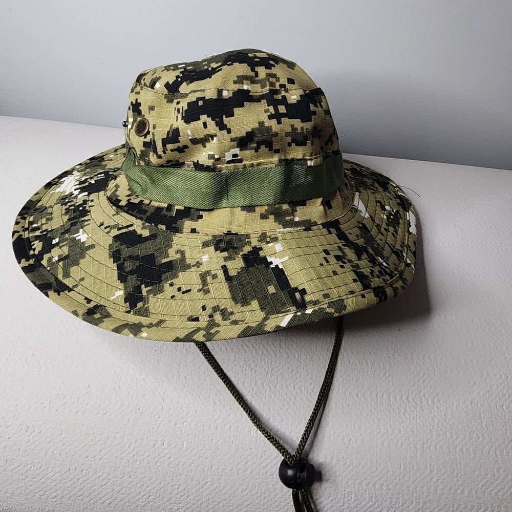 Camo Bucket Hat Cap Sun Vented